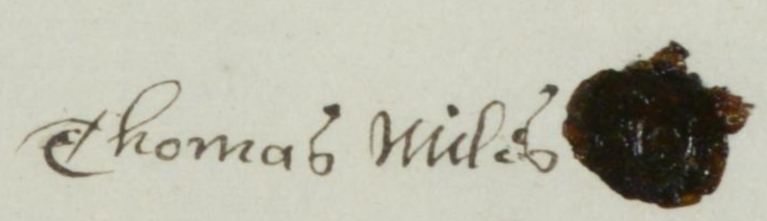 Thomas' signature and seal